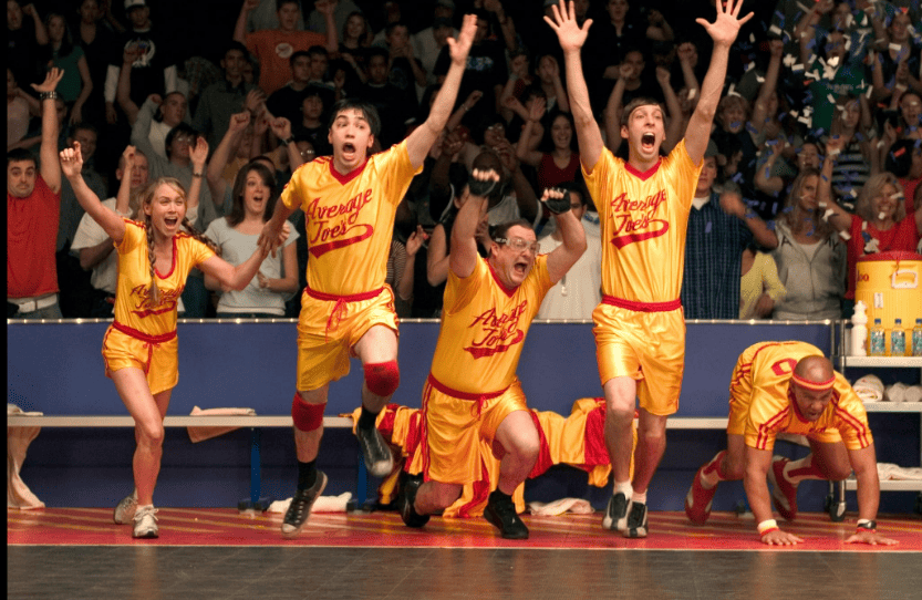 Justin Long, Joel David Moore, Stephen Root, Christine Taylor, and Chris Williams in Dodgeball: A True Underdog Story (2004)